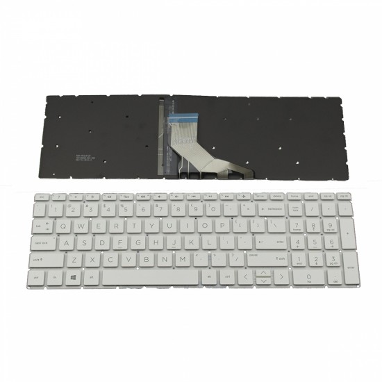 Πληκτρολόγιο Laptop keyboard για HP 250 G7 255 G7 Pavilion 15-DA 15-DB 15-DK 15-CS White Without Frame, Backlit Board US (Small Enter) - L13320-031 9Z.NEZBC.N01 PK1329I1L00