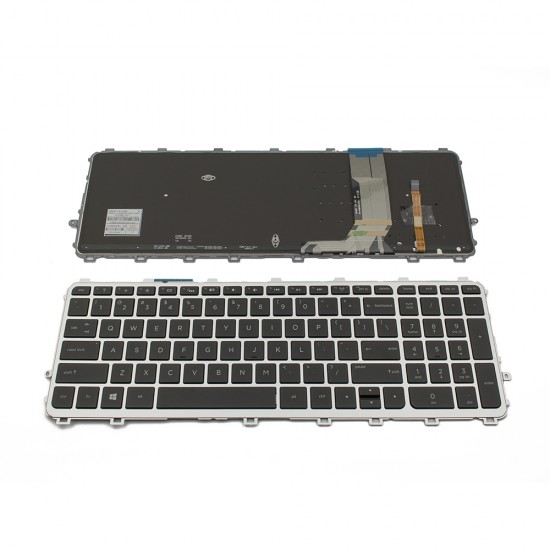 Πληκτρολόγιο Laptop keyboard για HP ENVY 15-j Series SILVER FRAME BLACK Backlit US - 711505-001 720244-001