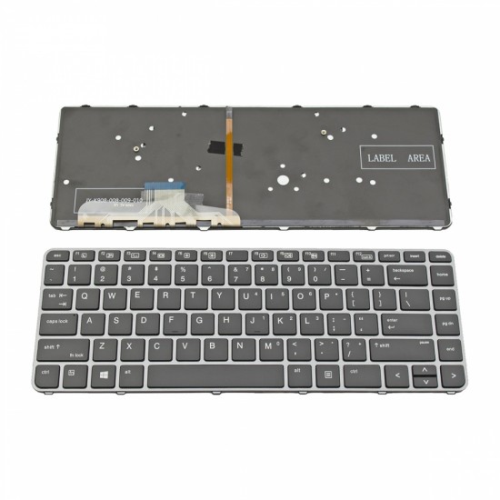 Πληκτρολόγιο Laptop keyboard για HP EliteBook Folio 1000 1040 G3 GRAY FRAME BLACK With Backlit US - 9Z.NCHBQ.01D 818252-001 903667-001 