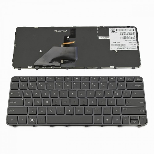 Πληκτρολόγιο Laptop keyboard για HP Folio 13 13-1000 13-2000 Glossy Frame Black With Backlit US - 673656-001 PK130MW1A00