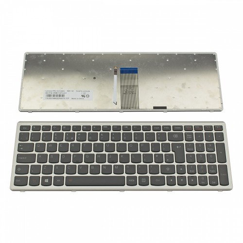 Πληκτρολόγιο Laptop keyboard για Lenovo IdeaPad U510 Z710 SILVER FRAME BLACK, Backlit US - 9Z.N8RSC.001 25205519 PK130SK1A00 25211202 9Z.N8RSU.101 25205549 25210663
