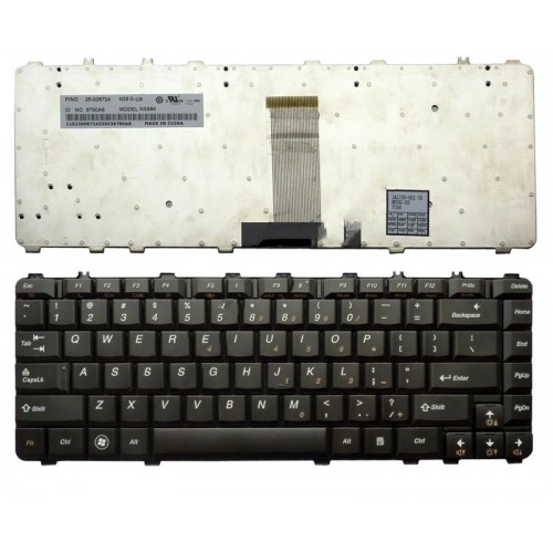 Πληκτρολόγιο Laptop keyboard για Lenovo Ideapad Y550A Y550 Y550P Y450 Y450A Y450AW Y560 Y460 US BLACK - 25-009758 V-101020DS1-US 25-008389 N3S-US V-101020BS1-US 