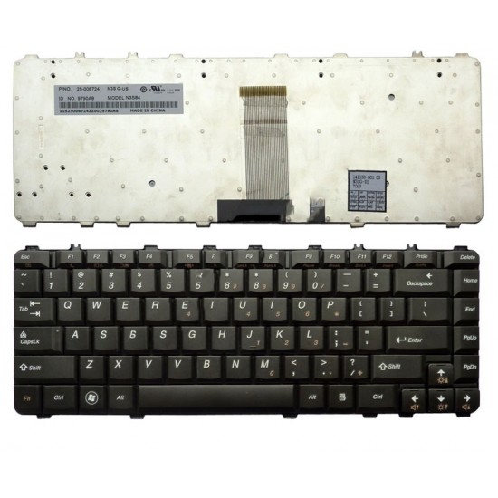 Πληκτρολόγιο Laptop keyboard για Lenovo Ideapad Y550A Y550 Y550P Y450 Y450A Y450AW Y560 Y460 US BLACK - 25-009758 V-101020DS1-US 25-008389 N3S-US V-101020BS1-US 