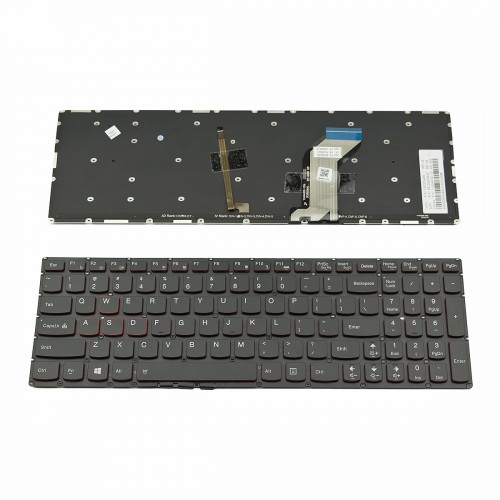 Πληκτρολόγιο Laptop keyboard για Lenovo Y700-15ISK BLACK WITHOUT FRAME Backlit US (SMALL ENTER) - PK130ZF2A00 SN20H54489 V-149420ES1