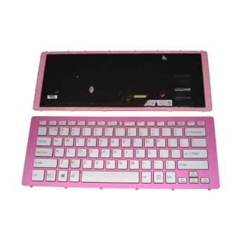 Πληκτρολόγιο Laptop keyboard για SONY VAIO SVF14N Series PINK FRAME SILVER (With Backlit For win8) US - 149265881US 9Z.NABBQ.B01 SKBBQ 01
