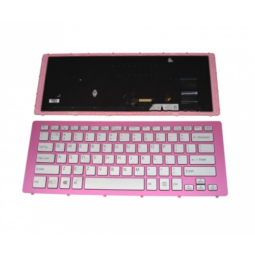 Πληκτρολόγιο Laptop keyboard για SONY VAIO SVF14N Series PINK FRAME SILVER (With Backlit For win8) US - 149265881US 9Z.NABBQ.B01 SKBBQ 01