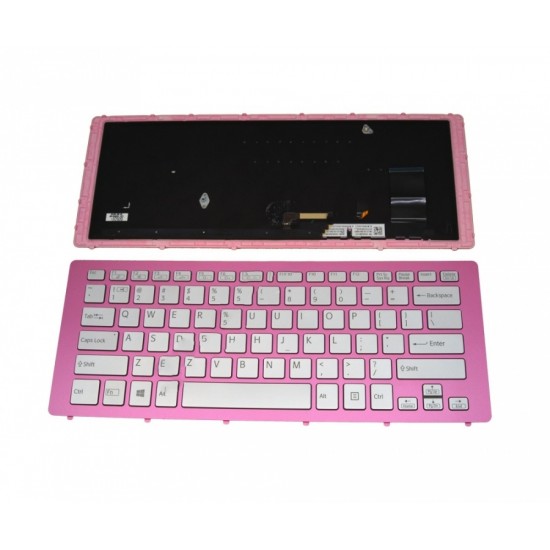 Πληκτρολόγιο Laptop keyboard για SONY VAIO SVF14N Series PINK FRAME SILVER (With Backlit For win8) US - 149265881US 9Z.NABBQ.B01 SKBBQ 01
