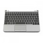 Πληκτρολόγιο Laptop keyboard για Samsung NC208 NC210 NC213 NC215 NP-R700 Top Cover with US Black (Keyboard Silver Frame + Palmrest + Touchpad Button Board + Speakers)