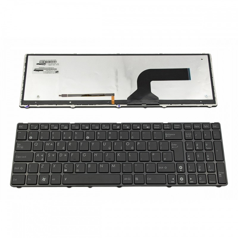 Πληκτρολόγιο Laptop keyboard για ASUS G72 G72Gx G73 F50 F50S F50Q F5OZ F70SL K52 (G60) G73 K52J K52JK K52JR K52F BLACK FRAME BLACK Backlit UK - 9J.N2J82.M0U 04GNV33KUK01 0KN0-E03UK13