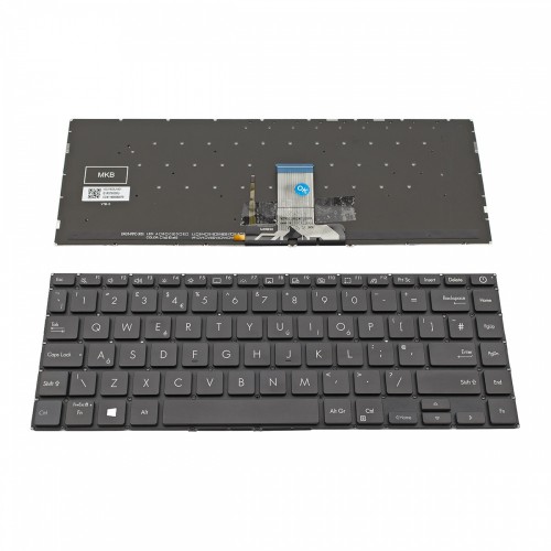 Πληκτρολόγιο Laptop keyboard για ASUS VivoBook S14 S433EA S433EQ S433FL S433FA S433JQ X421 Black Without Frame, Backlit UK (Small Enter) - 102-019G5LHA01 G1AS19G50U