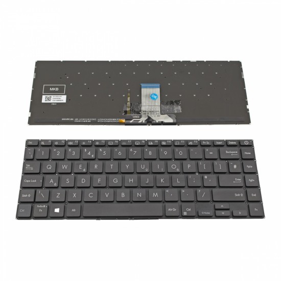Πληκτρολόγιο Laptop keyboard για ASUS VivoBook S14 S433EA S433EQ S433FL S433FA S433JQ X421 Black Without Frame, Backlit UK (Small Enter) - 102-019G5LHA01 G1AS19G50U