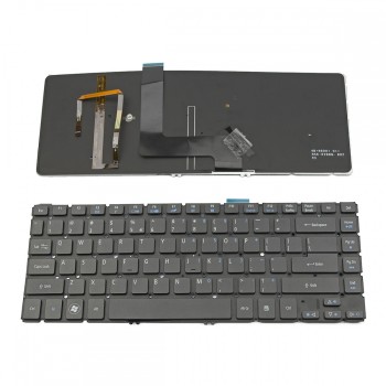 Πληκτρολόγιο Laptop keyboard για Acer Aspire M5-481T M5-481TG M5-481PT M5-481PTG WITHOUT FRAME Black with Backlit US - NSK-R2BBQ 9Z.N8D8Q.G1D NK.I1417.02K