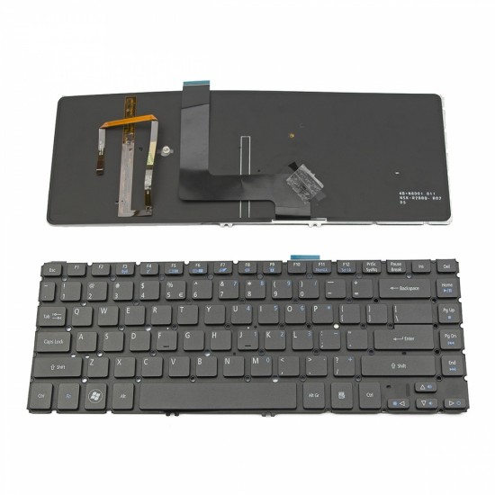Πληκτρολόγιο Laptop keyboard για Acer Aspire M5-481T M5-481TG M5-481PT M5-481PTG WITHOUT FRAME Black with Backlit US - NSK-R2BBQ 9Z.N8D8Q.G1D NK.I1417.02K
