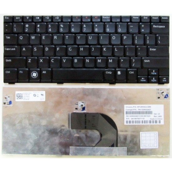 Πληκτρολόγιο Laptop keyboard για Dell Inspiron MINI 1012 1018 BLACK US (MINI 10 Series) - VWTYM V3272 MP-09K63US-698 PK1309W2A00 AEUT3N00240