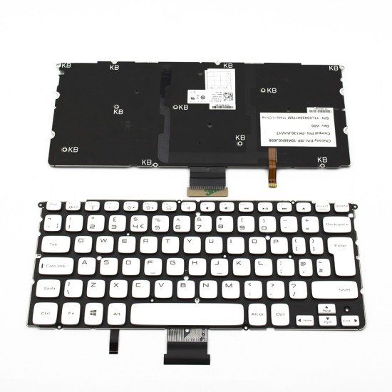 Πληκτρολόγιο Laptop keyboard για Dell XPS 14z/L412z 15z/L511z WITHOUT FRAME Backlit Silver UK (Big Enter) - 9HK48