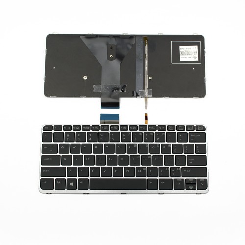 Πληκτρολόγιο Laptop keyboard για HP Elitebook Folio 1020 G1 SILVER FRAME BLACK Backlit US - 752962-001 6037B0102101 6037B0102201 9Z.NBMBV.101