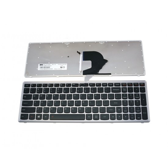Πληκτρολόγιο Laptop keyboard για Lenovo Ideapad Z500 P500 SILVER FRAME BLACK US/UI Backlit - HMB3134TLA51 25210665 25206557