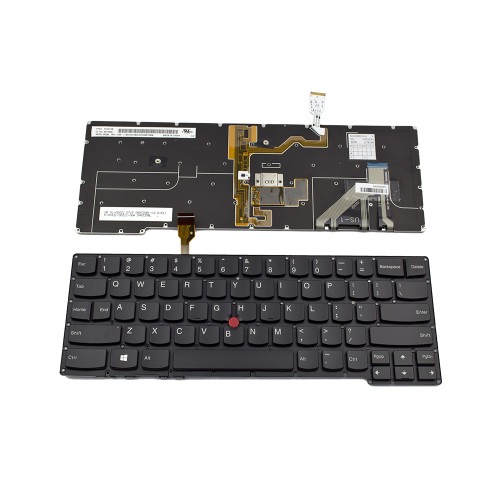 Πληκτρολόγιο Laptop keyboard για Lenovo Thinkpad X1 CARBON Black Without Frame US 2st gen. (SMALL ENTER) Backlit With Pointing Stick - 0C45108 6370MB