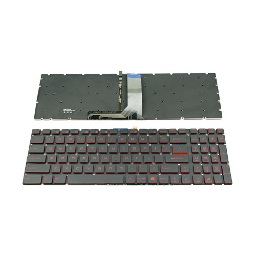 Πληκτρολόγιο Laptop keyboard για MSI GS60 GS70 GE62VR GE72 GP62VR GT62VR GP72 GT73VR GS73VR GT72VR GT83VR WS60 Black Without Frame With BACKLIT Red printing US (--Small Enter) - V143422AK