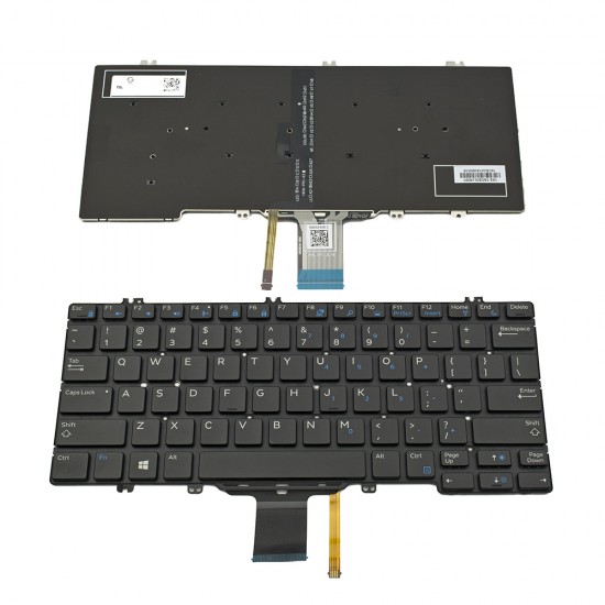 Πληκτρολόγιο Laptop keyboard για Dell Latitude 5280 5289 5290 7280 7290 7380 7389 7390 Black Without Frame With Backlit US (Small Enter) - 0NPN8 9Z.NDCBC.A01 PK131S53B00