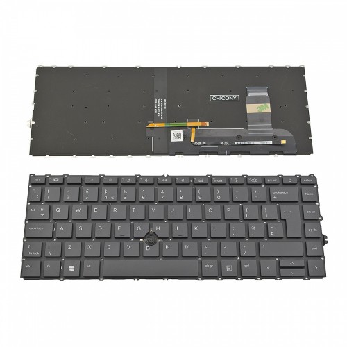 Πληκτρολόγιο Laptop keyboard για HP EliteBook 840 G7 Black Without frame With Pointing Stick, Backlit UK (Big Enter) - L87607-031 L87607-171 6037B0163818