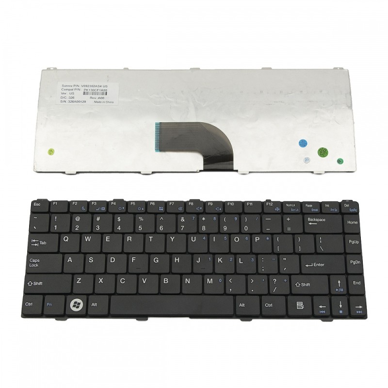 Πληκτρολόγιο Laptop keyboard για Itautec Intelbras i1000 i1030 i1031 BLACK US - V092302AS4 US PK130CF1A00