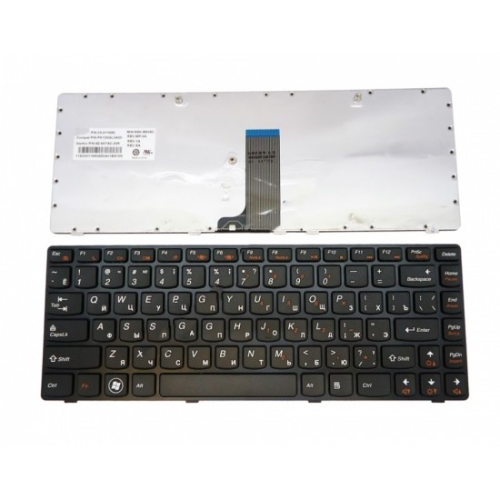 Πληκτρολόγιο Laptop keyboard για Lenovo B470 G470 V470 Z470 BLACK FRAME BLACK RU - 9Z.N5TSC.00R 25-011680 PK130GL3A0S B60SC 0R