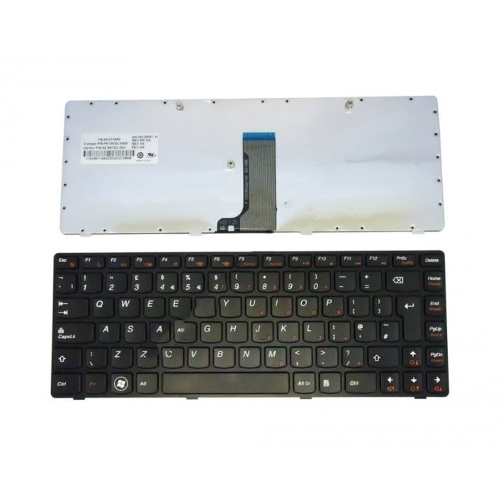 Πληκτρολόγιο Laptop keyboard για Lenovo B470 G470 V470 Z470 BLACK FRAME BLACK UK - 9Z.N5TSC.00U B60SC 25-011690 PK130GL3A09