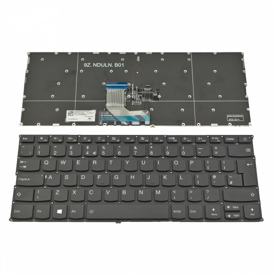 Πληκτρολόγιο Laptop keyboard για Lenovo Ideapad 320s-13ikb 720s-14ikb Yoga 720-13IKB Black Without Frame With Backlit UK (--Big Enter) - SN20M62103 9Z.NDUBN.J0U