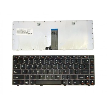 Πληκτρολόγιο Laptop keyboard για Lenovo Ideapad G480 G485 Z380 Z480 Z485 GRAY FRAME BLACK US - 25201966 T2G8-US AELZ1U00030 9Z.N5TSQ.T01 B6TSQ