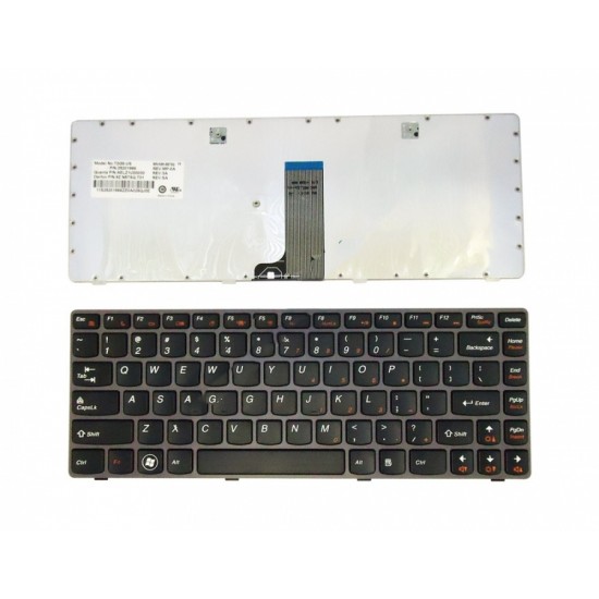 Πληκτρολόγιο Laptop keyboard για Lenovo Ideapad G480 G485 Z380 Z480 Z485 GRAY FRAME BLACK US - 25201966 T2G8-US AELZ1U00030 9Z.N5TSQ.T01 B6TSQ