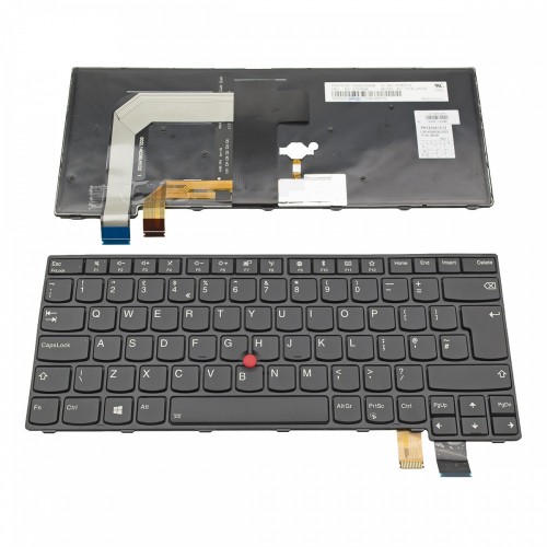 Πληκτρολόγιο Laptop keyboard για Lenovo ThinkPad T470p BLACK FRAME BLACK UK With Backlit - 01EP456 SN20L82406