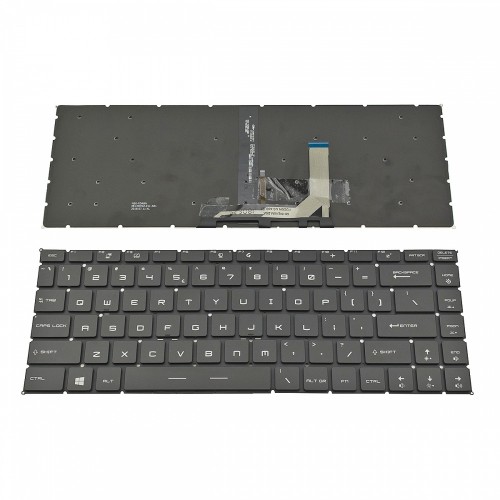 Πληκτρολόγιο Laptop keyboard για MSI GF63 GS65 Black Without Frame With BACKLIT (White Light) US (--Small Enter) - NSK-FDABN