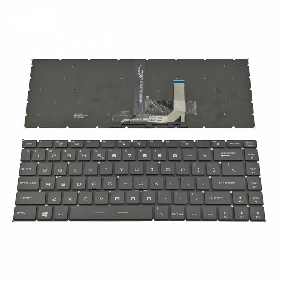 Πληκτρολόγιο Laptop keyboard για MSI GF63 GS65 Black Without Frame With BACKLIT (White Light) US (--Small Enter) - NSK-FDABN
