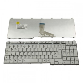 Πληκτρολόγιο Laptop keyboard για Toshiba Satellite P200 P205 Silver UK (cable in the MIDDLE) - PK130260140