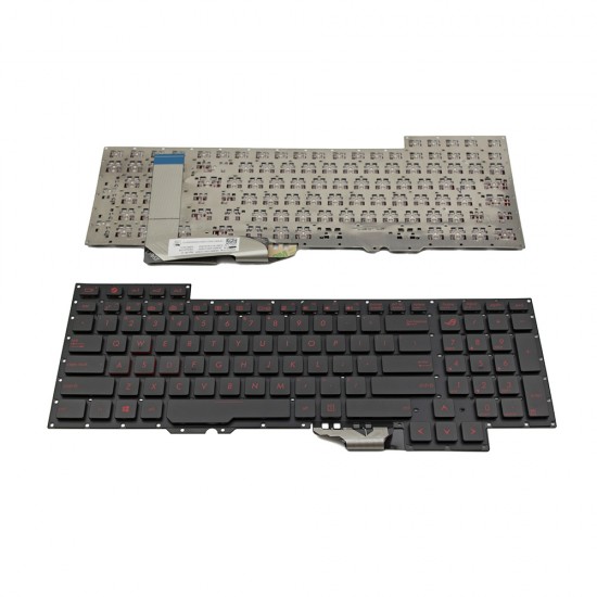 Πληκτρολόγιο Laptop keyboard για ASUS G751 Black Without Frame US (Small Enter) - 0KNB0-E601US00 ASM14C33USJ442