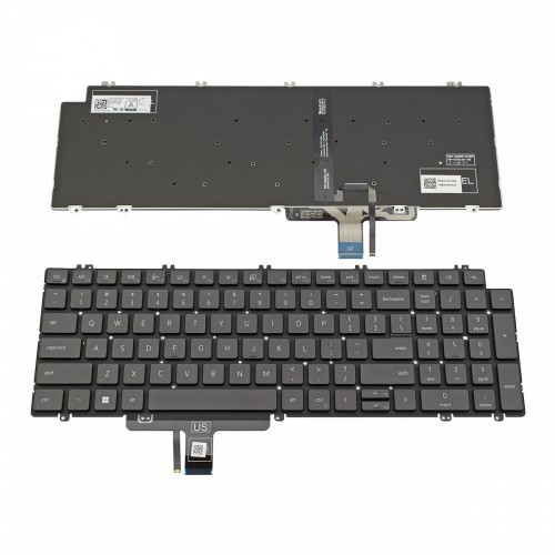Πληκτρολόγιο Laptop keyboard για Dell Latitude 5520 5521 Precision 3560 3561 Black Without Frame With Backlit US (--Small Enter) - N7N16 490.0M607.0201 PK133MM1B00