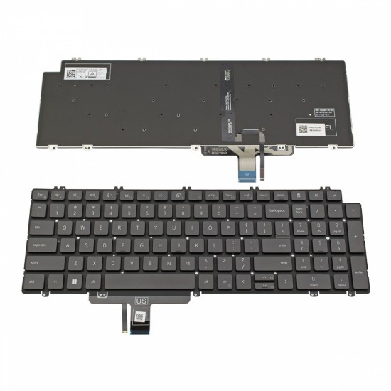 Πληκτρολόγιο Laptop keyboard για Dell Latitude 5520 5521 Precision 3560 3561 Black Without Frame With Backlit US (--Small Enter) - N7N16 490.0M607.0201 PK133MM1B00