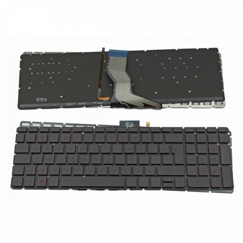 Πληκτρολόγιο Laptop keyboard για HP Pavilion 15-AB BLACK Without FRAME UK (Big Enter) With Backlit Board (Red Printing) - 9Z.NC8BQ.70U NSK-CW7BQ