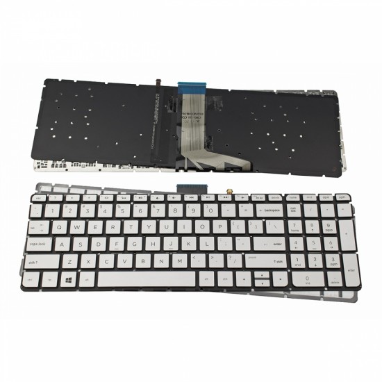 Πληκτρολόγιο Laptop keyboard για HP Pavilion 15-AB SILVER Without FRAME US (Small Enter) With Backlit Board - 857799-001 6037B0126201 V150626IS1