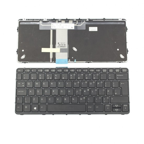 Πληκτρολόγιο Laptop keyboard για HP Pro X2 612 G1 BLACK FRAME BLACK, Backlit UK - 766641-031 755497-031 V141926EK1 6037B0097803