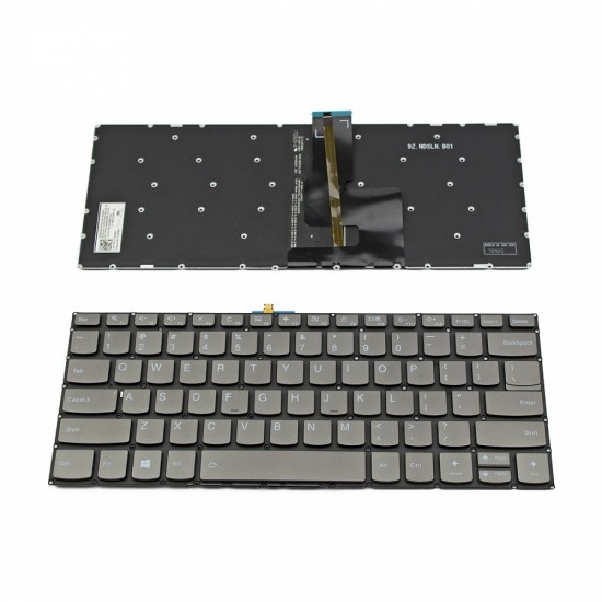 Πληκτρολόγιο Laptop keyboard για Lenovo IdeaPad 330S-14AST 330S-14IKB Yoga 520-14IKB 720-15IKB Gray Without Frame With Backlit US (--Small Enter) - SN20M61846 PK1314D2B07 PK131YN3B07 9Z.NDSLN.B01