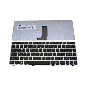 Πληκτρολόγιο Laptop keyboard για Lenovo Ideapad G480 G485 Z380 Z480 Z485 WHITE FRAME BLACK US -25202386 V-116920TS1-US