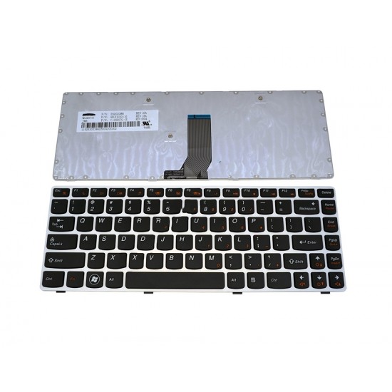 Πληκτρολόγιο Laptop keyboard για Lenovo Ideapad G480 G485 Z380 Z480 Z485 WHITE FRAME BLACK US -25202386 V-116920TS1-US