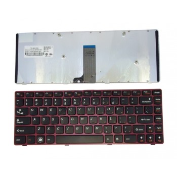 Πληκτρολόγιο Laptop keyboard για Lenovo Ideapad V370 RED FRAME BLACK US - 9Z.N5TSW.E01 MP-0A 25201230 B6ESW