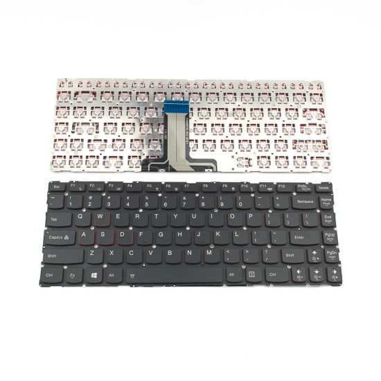 Πληκτρολόγιο Laptop keyboard για Lenovo Ideapad Y40-70 Y40-80 Black Without Frame US (Small Enter)(Red side) - 25215864