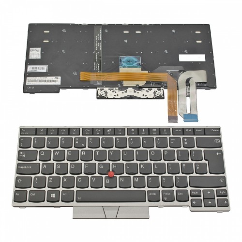 Πληκτρολόγιο Laptop keyboard για Lenovo ThinkPad T14 P14s 1st Gen E480 L480 L380 Yoga T480s Gray Frame Black, Backlit With Pointing Stick UK - SN20P34990 1YN448
