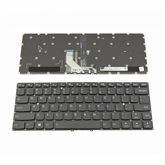 Πληκτρολόγιο Laptop keyboard για Lenovo Yoga 910-13IKB Black Without Frame With Backlit US (--Small Enter) - PK13122A03 SN20L24309 V156020AS1