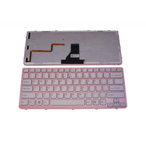 Πληκτρολόγιο Laptop keyboard για SONY VAIO SVE14 PINK FRAME WHITE Backlit US - 149020811US SDKBQ 01 AEHK6U010303A 9Z.N6BBQ.K01