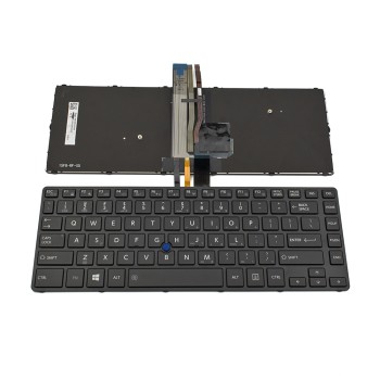 Πληκτρολόγιο Laptop keyboard για Toshiba Tecra A40-C A40-C1430 A40-C1440 A40-C-18R R40-C BLACK FRAME BLACK US Backlit With Pointing Stivk (Различно закрепване) - TBM15F83USJ356 G83C000GU5US